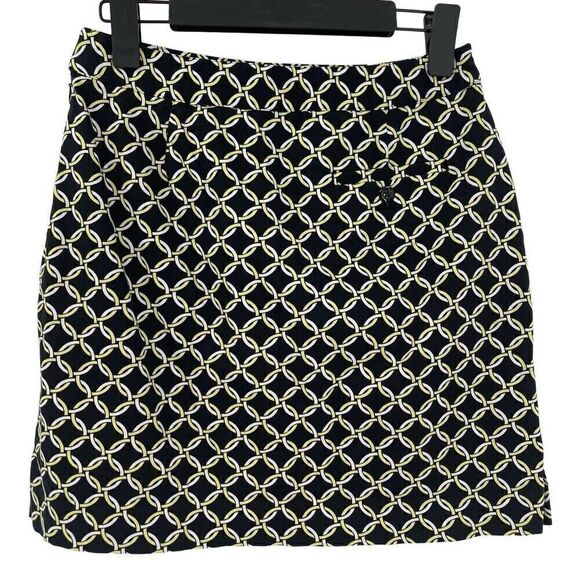 EP Pro Golf Performance Skort Built In Shorts Pockets Women 4 Black Yellow White - Picture 4 of 8